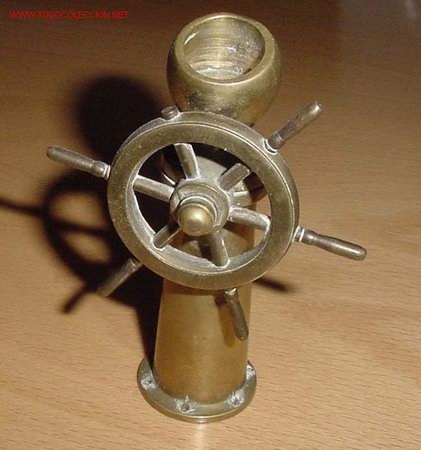 Antig&uuml;edades: ANTIGUO TIMON DE BRONCE , MIDE 11 CM APROX - Foto 1