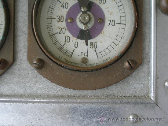 Antig&uuml;edades: CUADRO MANOMETROS DE PRESION LATON SOBRE PLACA ALUMINIO. - Foto 4