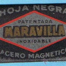 Antigüedades: HOJA DE AFEITAR. MARAVILLA. HOJA MAGNÉTICA. 0,60 PTAS. ESPAÑOLA. FABRICANTE FLEGENSA.. Lote 317000143