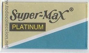Antig&uuml;edades: CUCHILLA DE AFEITAR SUPER-MAX PLATINUM HOJA - Foto 1