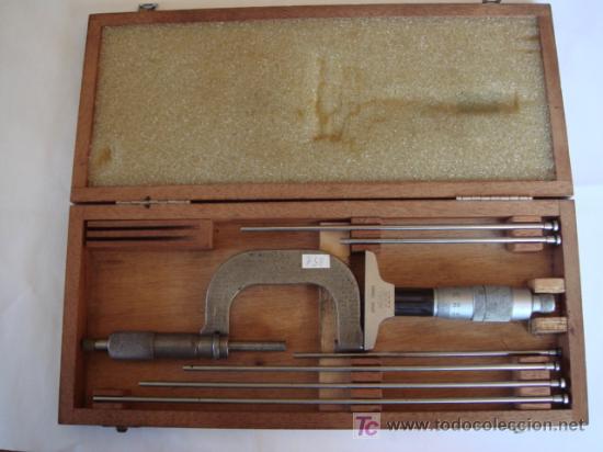 Antig&uuml;edades: HERRAMIENTAS MECANICA DE PRECISI&Oacute;N EN CAJA DE MADERA ORIGINAL - Foto 1