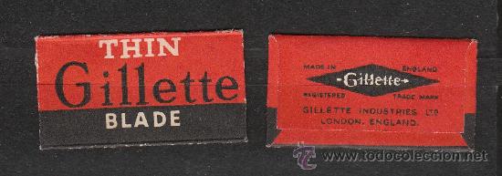 Antig&uuml;edades: CUCHILLA AFEITAR MARCA THIN GILLETTE BLADE - Foto 1