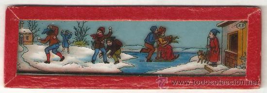Antig&uuml;edades: PLACA DE CRISTAL PINTADO PARA CUENTO DE LINTERNA MAGICA, EN - Foto 1