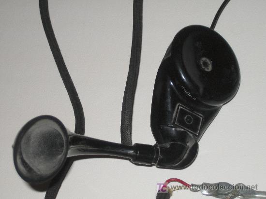 Tel&eacute;fonos: ANTIGUO AURICULAR PARA CENTRALITA TELEFONICA - Foto 3