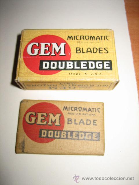 Antig&uuml;edades: CAJA CON 2 HOJAS DE AFEITAR GEM DOUBLEDGE - Foto 1
