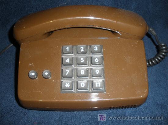 Tel&eacute;fonos: TELEFONO ALEMAN. COLOR CAF&Eacute;. MUY ORIGINAL. FUNCIONA CORRECTAMENTE. - Foto 1