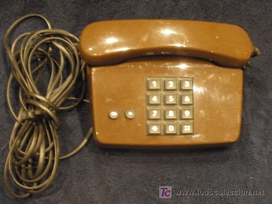 Tel&eacute;fonos: TELEFONO ALEMAN. COLOR CAF&Eacute;. MUY ORIGINAL. FUNCIONA CORRECTAMENTE. - Foto 3