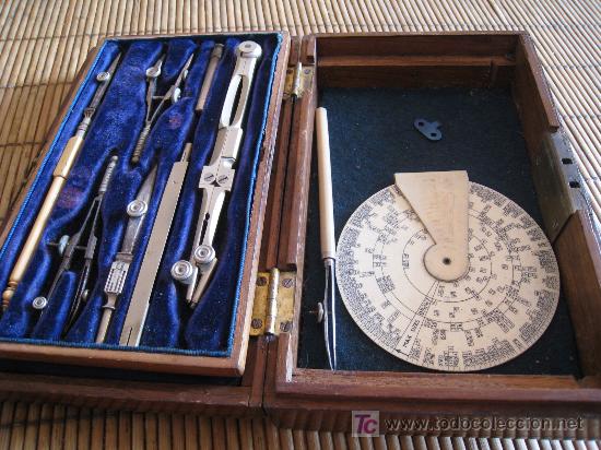 Antig&uuml;edades: GRAN CAJA DE COMPASES ANTIGUA, CAOBA. - Foto 4
