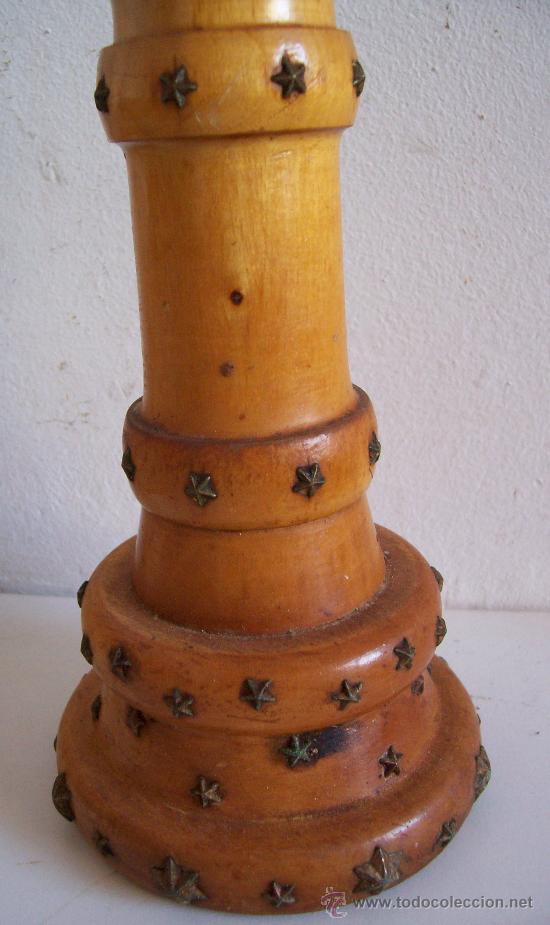 Antig&uuml;edades: molinillo de pimienta de madera y laton (27cm de alto aprox) - Foto 3