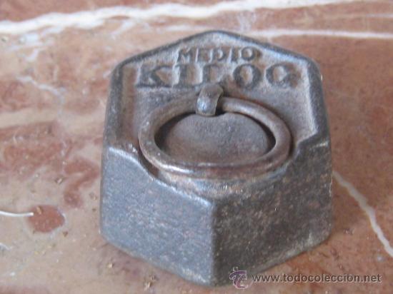 Antig&uuml;edades: PESA EXAGONAL DE MEDIO KILO - RARA PIEZA - Foto 2