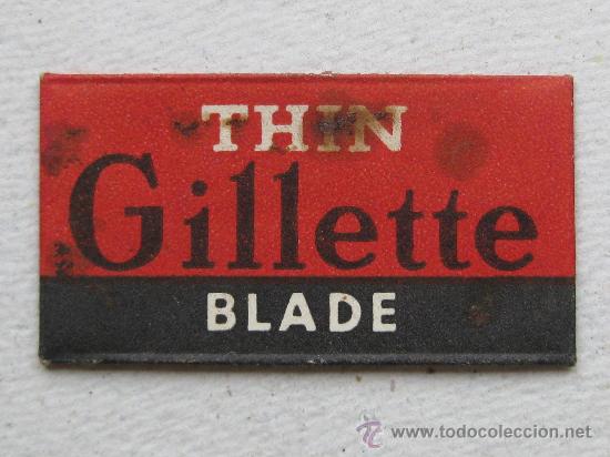 Antig&uuml;edades: CUCHILLA HOJA DE AFEITAR THIN GILLETTE - Foto 1