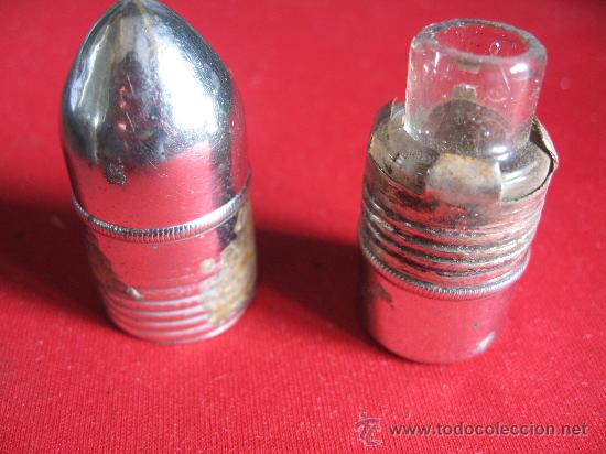 Antig&uuml;edades: ANTIGUO TINTERO DE VIAJE CON FORMA DE BALA - Foto 2
