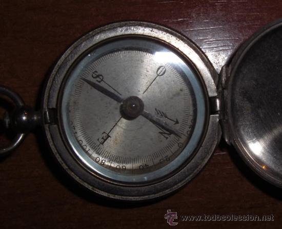 Antig&uuml;edades: Peque&ntilde;a br&uacute;jula argentina de bronce plateado - Foto 5