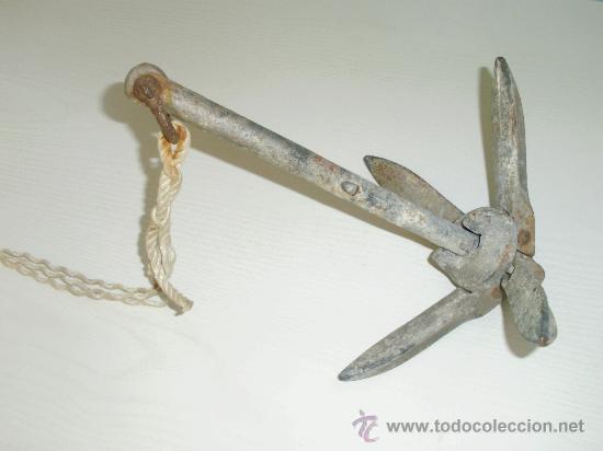 Antig&uuml;edades: ANTIGUA ANCLA DE HIERRO DE BRAZOS PLEGABLES - Foto 3