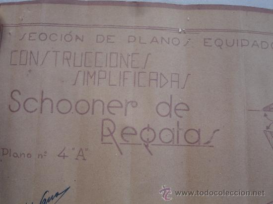 Antig&uuml;edades: PLANOS DE BARCO SCHOONER DE REGATA - Foto 1