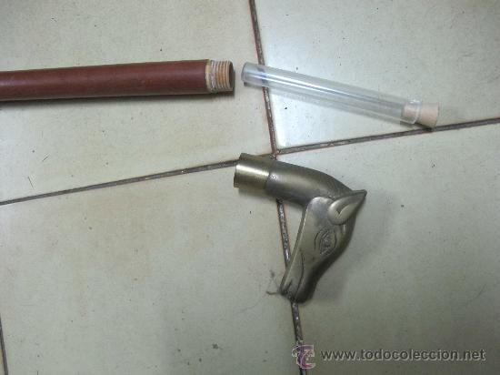 Antig&uuml;edades: BASTON CON CAPSULA ESCONDIDO POMO DE CABALLO - Foto 2
