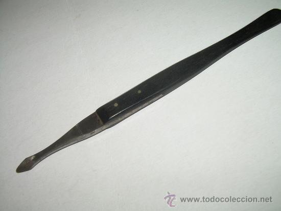 Antig&uuml;edades: ANTIGUO UTIL CORTANTE MANGO DE EBANO. BISTURI. - Foto 4