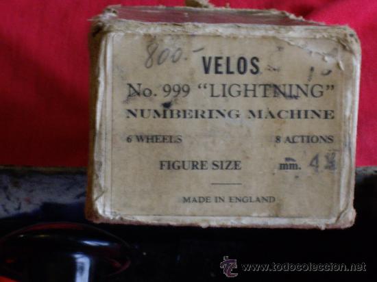 Antig&uuml;edades: SELLO NUMERADOR, VELOS LIGHTNING - Foto 2