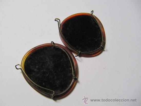 Antig&uuml;edades: lentes marron oscuro adaptables a las gafas. Antiguas - Foto 2