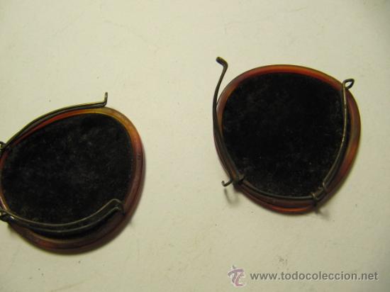 Antig&uuml;edades: lentes marron oscuro adaptables a las gafas. Antiguas - Foto 3