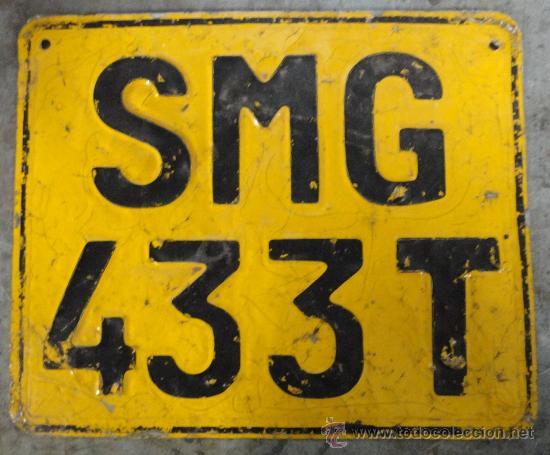 Antig&uuml;edades: Matr&iacute;cula SMG 433T. - Foto 1
