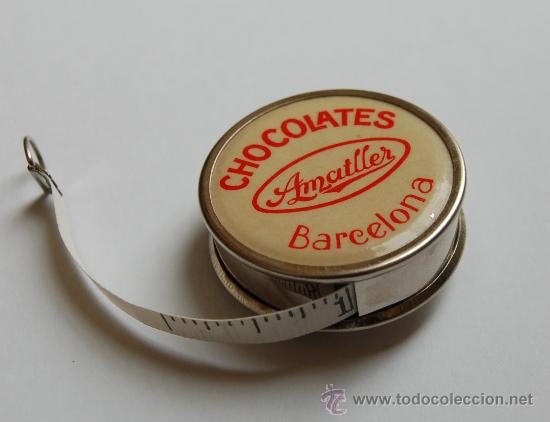 Antig&uuml;edades: Cinta m&eacute;trica, con propaganda Chocolates Ametller - Foto 2