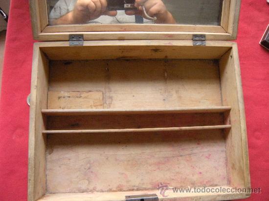 Antig&uuml;edades: CAJA MADERA ANTIGUO NECESER PINTADO - Foto 6