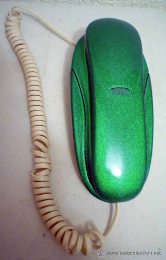 Tel&eacute;fonos: TELEFONO VERDE METALIZADO DE LA MARCA TELECOM.FUNCIONA CORRECTAMENTE. - Foto 1