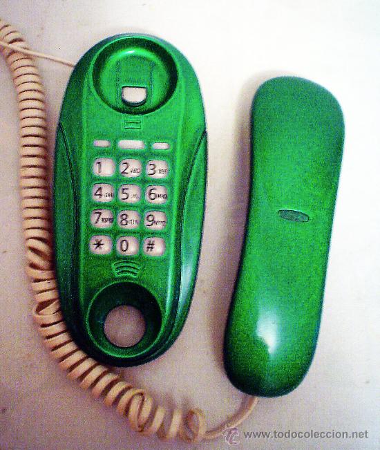 Tel&eacute;fonos: TELEFONO VERDE METALIZADO DE LA MARCA TELECOM.FUNCIONA CORRECTAMENTE. - Foto 2