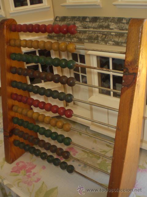 Antig&uuml;edades: ANTIGUO ABACO DE MADERA DE MESA COMPLETO - Foto 4