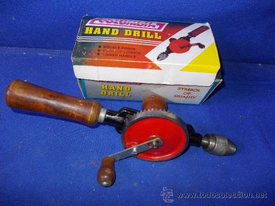 Antig&uuml;edades: taladro manual antiguo en caja original - Foto 1