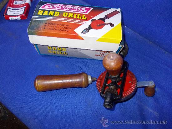 Antig&uuml;edades: taladro manual antiguo en caja original - Foto 2