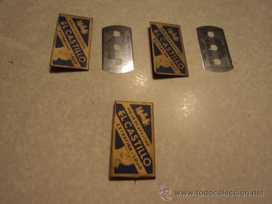 Antig&uuml;edades: 3 hojas de afeitar El Castillo extrafina lujo. - Foto 1