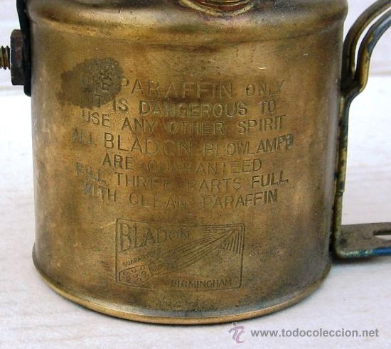 Antig&uuml;edades: soplete de laton antiguo de la marca bladon de birmingham - Foto 4