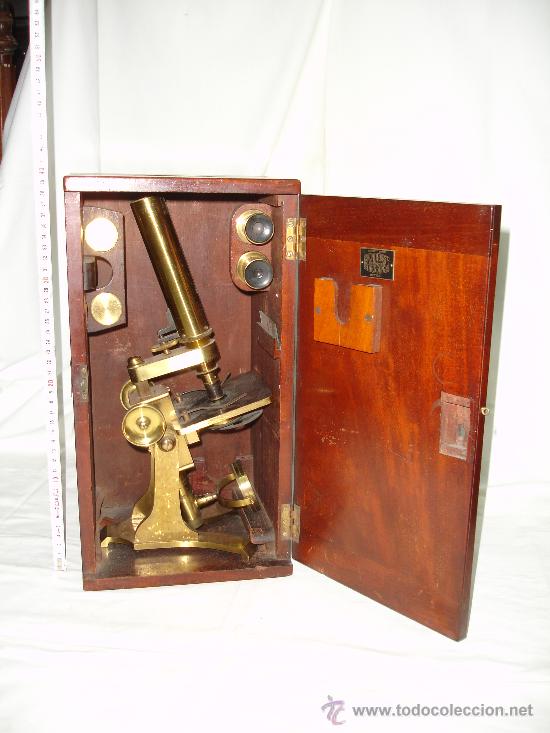 Antig&uuml;edades: Precioso microscopio Ingl&eacute;s / Alrededor de 1880 - Foto 1
