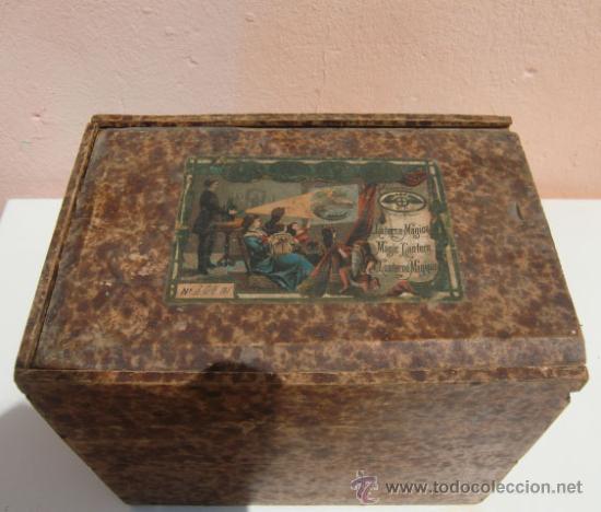 Antig&uuml;edades: Linterna m&aacute;gica marca E.P. con placas - Foto 13