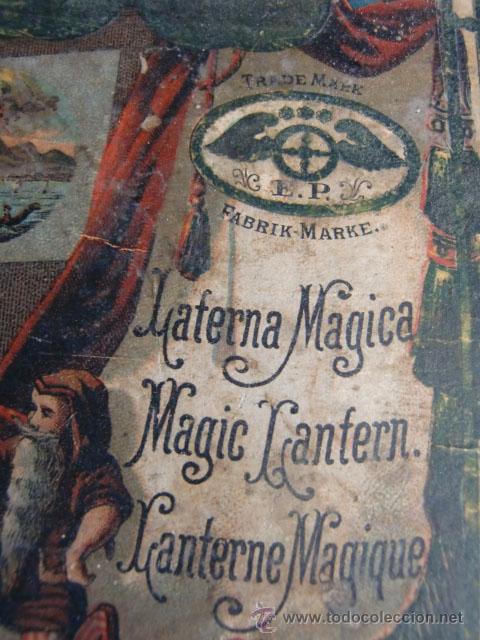 Antig&uuml;edades: Linterna m&aacute;gica marca E.P. con placas - Foto 15
