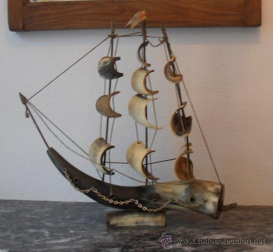 Antig&uuml;edades: BARCO VELERO DE CUERNO DE TORO - Foto 1