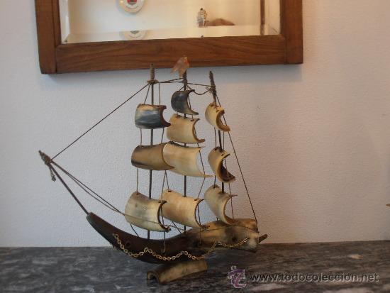 Antig&uuml;edades: BARCO VELERO DE CUERNO DE TORO - Foto 2