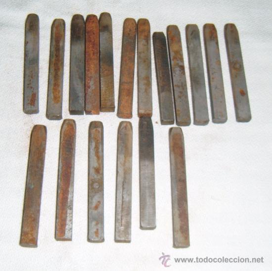 Antig&uuml;edades: buriles antiguos para grabar letras y numeros - Foto 1
