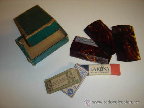 Antig&uuml;edades: caja de peines orquillas - Foto 1