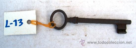 Antig&uuml;edades: llave de hierro antigua, forjada a mano ,,11 cm - Foto 1
