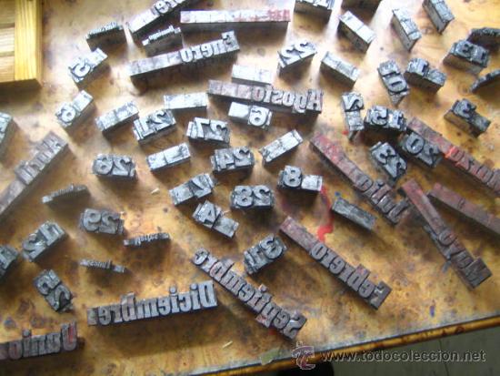Antig&uuml;edades: imprenta - molde calendario TIPOGRAFICO - - Foto 3