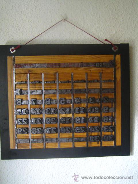 Antig&uuml;edades: imprenta - molde calendario TIPOGRAFICO - - Foto 8