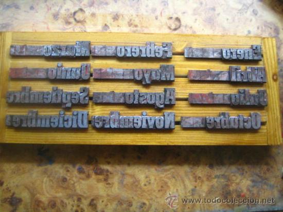 Antig&uuml;edades: imprenta - molde calendario TIPOGRAFICO - - Foto 9