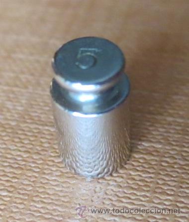 Antig&uuml;edades: pesa de 5 gramos acero contrastada precision - Foto 1