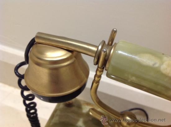 Tel&eacute;fonos: ANTIGUO TEL&Eacute;FONO DE M&Aacute;RMOL ONIX Y BRONCE - Foto 3