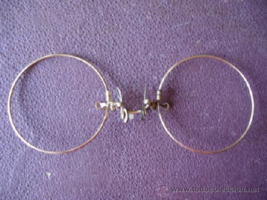 Antig&uuml;edades: GAFAS QUEVEDOS DORADAS 10 CENTIMETROS - Foto 2
