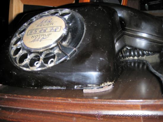 Tel&eacute;fonos: TELEFONO ALEMAN BAQUELITA FUNCIONA. INTERRUPTOR DE CORTE EN EL AURICULAR - Foto 9