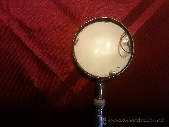 Antig&uuml;edades: Lupa de bronce y metal blanco con inscripcion - Foto 4